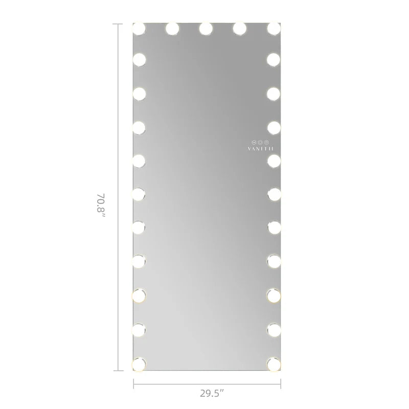 LUXE Hollywood Vanity Mirror - Full Length with 22 or 25 Dimmable LED Bulbs & RGB