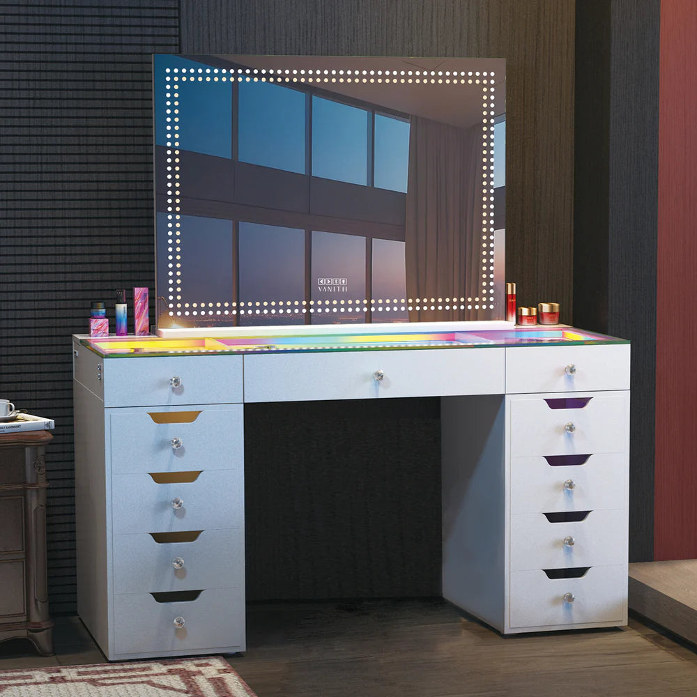 The Audrey Hollywood Vanity Mirror with LED Lights and Bluetooth Speaker