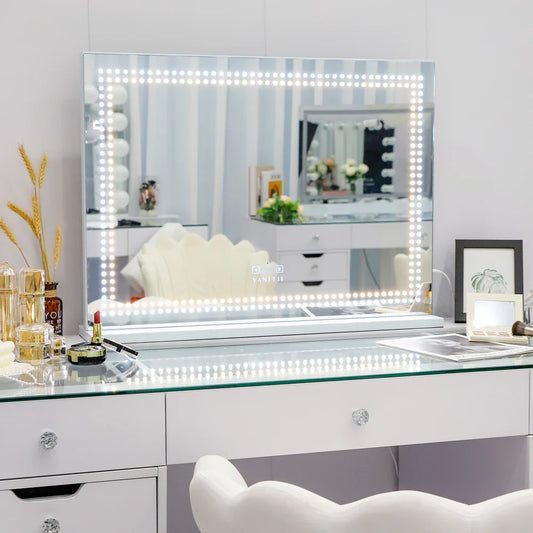 Audrey Hollywood Vanity Mirror with LED Lights and Bluetooth Speaker