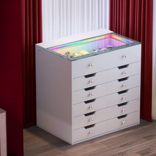 Drawer Chest with RGB Lighting and USB Ports