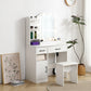 Elegant White Vanity Desk with Mirror, Storage & Drawers | Perfect Makeup Station