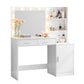 Makeup Vanity Desk with LED Mirror, Storage, and Adjustable Lighting