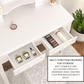 Elegant Vanity Table with Rotating Mirror, 4 Drawers, and Cushioned Stool