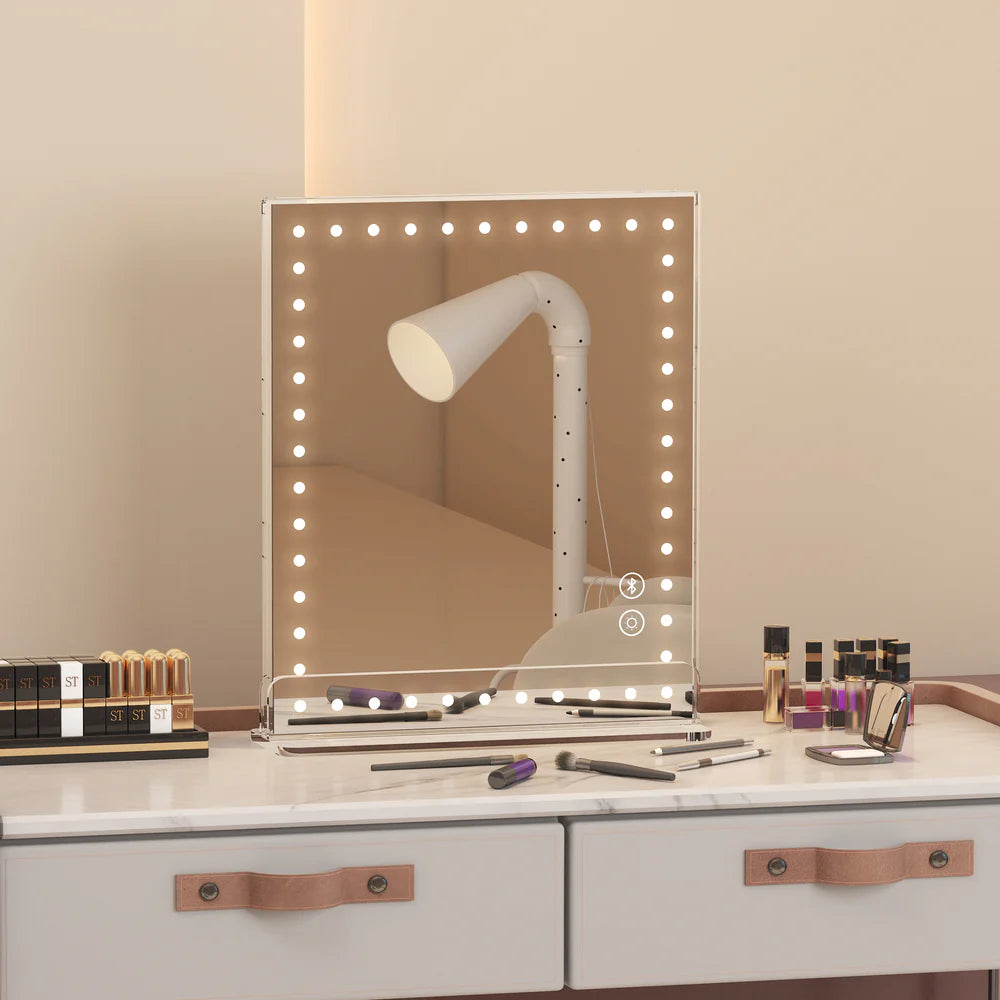 The Audrey Table Top LED Hollywood Vanity Mirror with Bluetooth & 10X Magnification