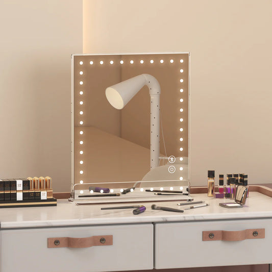 Audrey Table Top LED Hollywood Vanity Mirror with Bluetooth & 10X Magnification