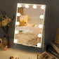 Tabletop Vanity Mirror with Bluetooth, Wireless Charging, and Dimmable LED Bulbs