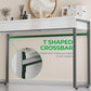 Modern Makeup Vanity Table with 2 Glossy Drawers and Adjustable Metal Legs