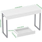 Modern Makeup Vanity Table with 2 Glossy Drawers and Adjustable Metal Legs