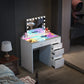 LUXE Vanity Desk with 6 Storage Drawers, LED Light Strip, and USB Charging Port