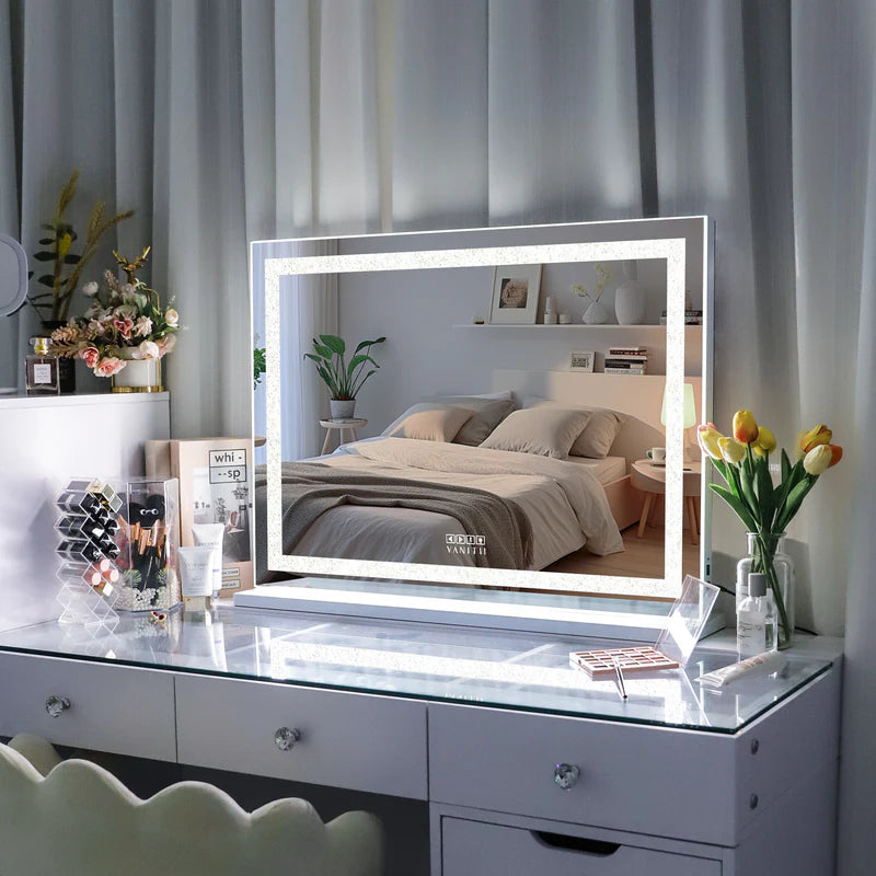 LUXE Crystal LED Hollywood Vanity Mirror with Bluetooth