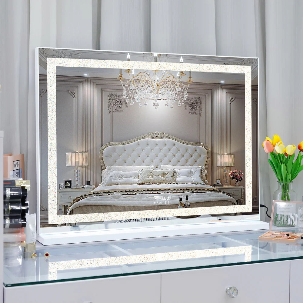 LUXE Crystal LED Hollywood Vanity Mirror with Bluetooth