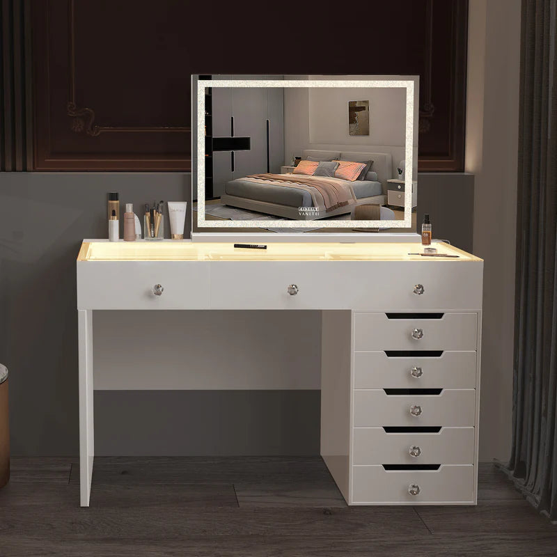 LUXE Crystal LED Vanity Mirror with Bluetooth