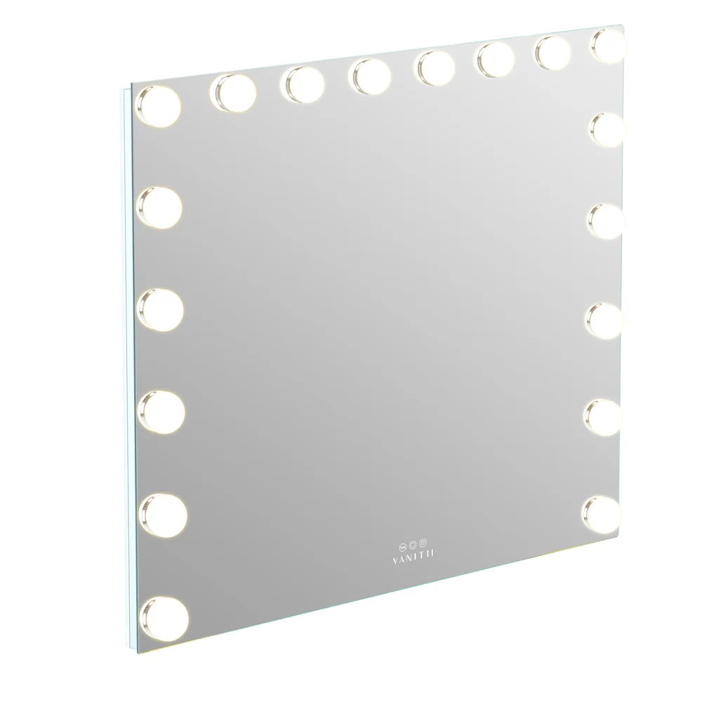 LUXE Hollywood Glow Vanity Mirror with RGB - 18 Dimmable LED Bulbs & Smart Touch Control