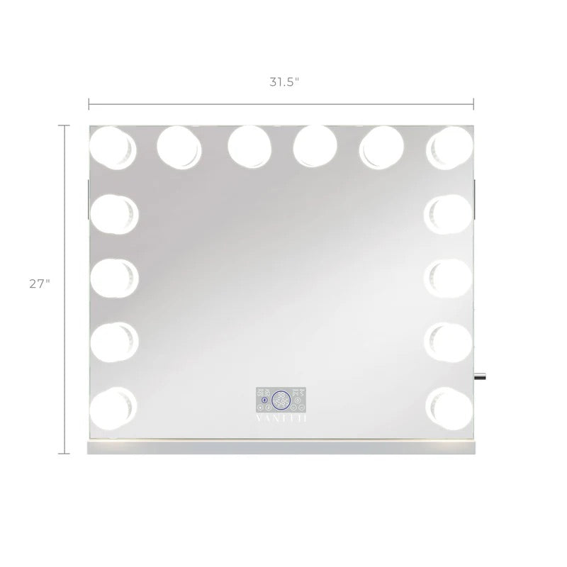 LUXE Hollywood Vanity Mirror with Lights and Bluetooth Speakers