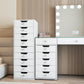 Makeup Vanity Storage Unit with 9 Drawers, LED Light Strip, and Crystal Lux Knobs