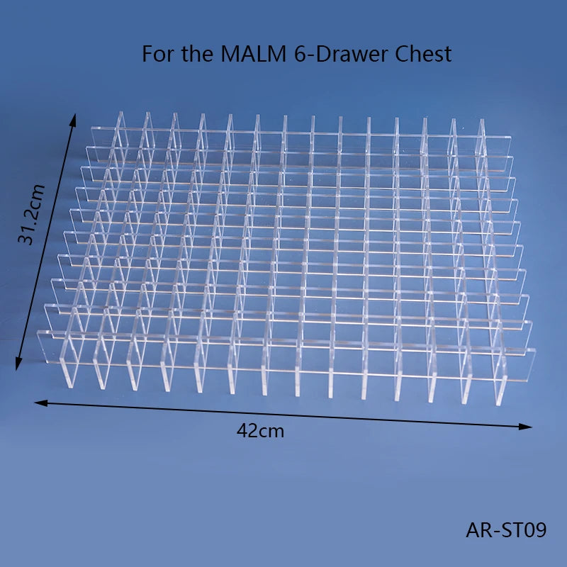 Acrylic Divider Set for MALM Drawer, Lipstick Storage & Makeup Organizer