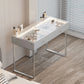 LUXE Vanity Desk Pro with Adjustable LED Light Strip and Glass Top - 2 Drawer