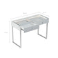 LUXE Vanity Desk Pro with Adjustable LED Light Strip and Glass Top - 2 Drawer