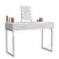 LUXE Vanity Desk Pro with Adjustable LED Light Strip and Glass Top - 2 Drawer