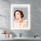 Bathroom Mirror Cabinet Rectangle LED Light Wall Medicine Cabinet with Time Digital Display