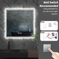 Wall-Mounted Square LED Bathroom Mirror with Anti-Fog and Dimmable Lights, 28 Inch