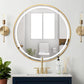 Large Round LED Bathroom Mirror with Anti-Fog, Touch Sensor, and Dimmable Lights – Black/Gold Frame, 32/24 Inch