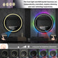 Large Round Lighted Bathroom Mirror with RGB LED, Anti-Fog & Dimmable Backlit