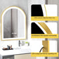 High-End LED Bathroom Mirror with Demister and Memory Function, Arch Framed, 3 Lighting Modes