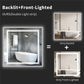 Square Illuminated Bathroom Mirror with Dimmable LED Lights & Anti-Fog