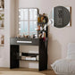 Modern Vanity Desk with Lighted LED Mirror and Comprehensive Storage Features