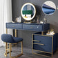 Vanity Desk with Adjustable LED Mirror, 4 Drawers, and Stool