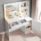 Makeup Vanity Desk with LED Mirror, Storage, and Adjustable Lighting