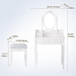 Elegant Vanity Table with Rotating Mirror, 4 Drawers, and Cushioned Stool