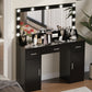 47.5" Vanity Desk with Mirror, LED Lights, and Storage