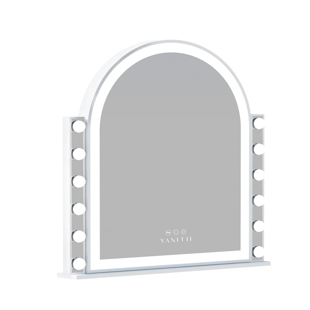 LUXE Scarlett Arch Hollywood Vanity Mirror with LED Lights and 10X Magnification