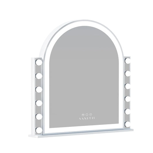 LUXE Scarlett Arch Hollywood Vanity Mirror with LED Lights and 10X Magnification