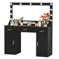 47.5" Vanity Desk with Mirror, LED Lights, and Storage