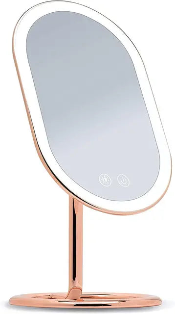 Vanity Makeup Mirror, Rechargeable with 3 Dimmable Light Settings and Dual Magnification