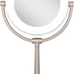 LED Lighted Makeup Mirror with 1x/10x Magnification and Swivel Design for Vanity Desk