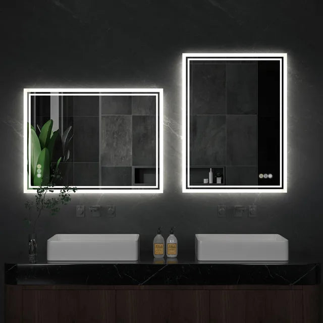 LED Backlight Bathroom Mirror with Anti-Fog and Dimmable Lights